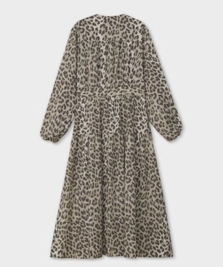 GRACE CONTINENTAL レオパードドレープドレス ベージュ