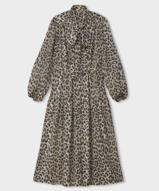 GRACE CONTINENTAL レオパードドレープドレス ベージュ