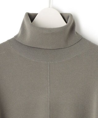 ICB 【洗える】 ヴィスコースワイド タートルネックプルオーバー アッシュカーキ系
