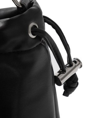 WEGO チャーム付きハトメリボンショルダー ブラック