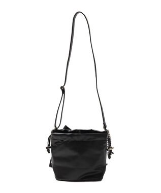 WEGO チャーム付きハトメリボンショルダー ブラック