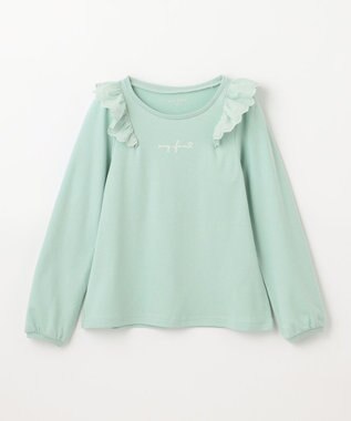 ANY KIDS 肩レース長袖Tシャツ ミント