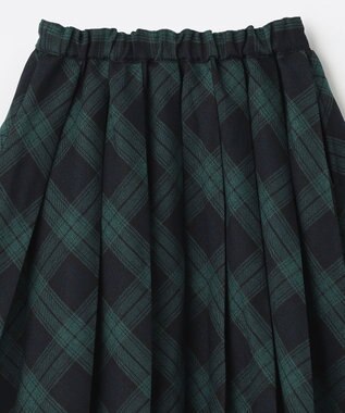ANY KIDS チェックプリーツスカート グリーン系チェック