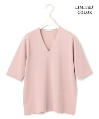 ICB 【洗える】シンセティックハイゲージ 半袖ニット ピンク系［WEB限定]