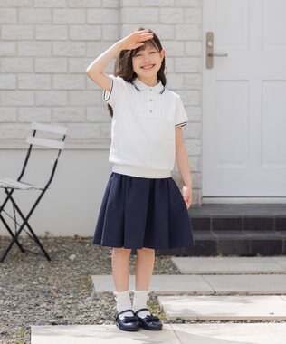 組曲 KIDS 【150-170㎝】ストレッチカノコ ポロシャツ オフホワイト