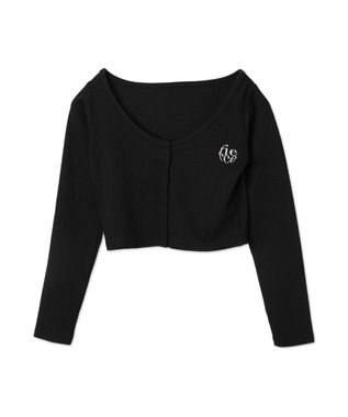 WEGO 【2点SET】ワンポイント刺繍キャミセットカーデ ブラック