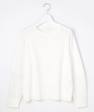 【洗える】レースコンビ ニット