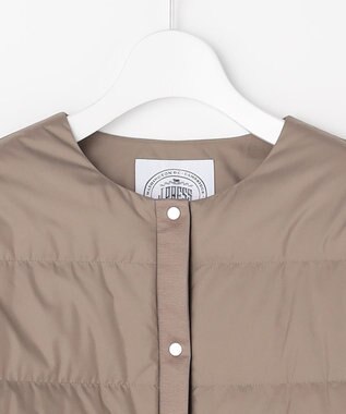 J.PRESS LADIES 【洗える】ライトダウン ノーカラー ジャケット モカ系