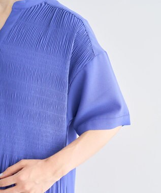 Green Parks マジョリカプリーツスキッパーブラウス Purple