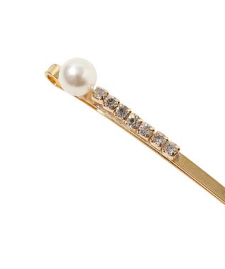 Maison de FLEUR 2セットフラワーパールヘアピン Gold