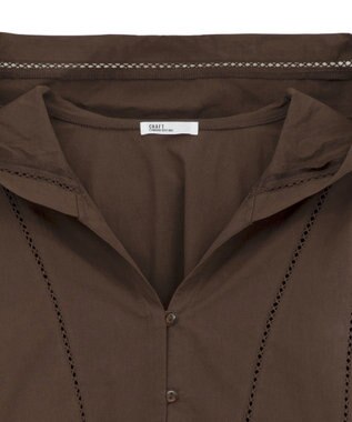CRAFT STANDARD BOUTIQUE 梯子レースフード付きブラウス Brown