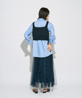 YECCA VECCA 【archive】レースブロッキングチュールスカート Navy