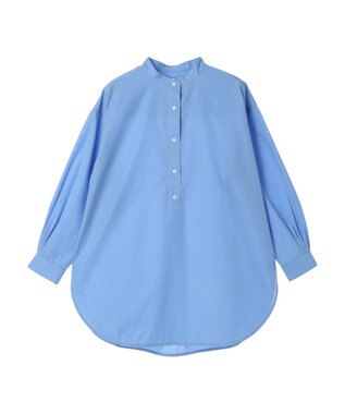 AMERICAN HOLIC イージーケアバンドカラーシャツチュニック Sax