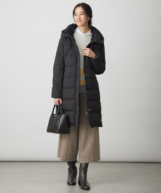 J.PRESS LADIES 【洗える・2way】タフタダウン ロング丈 コート ブラック系