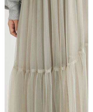 Green Parks ・ＥＬＥＮＣＡＲＥ　ＤＵＥ　チュールティアードスカート Gray Beige