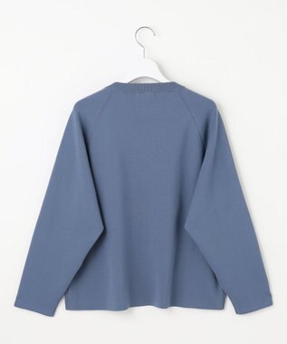 自由区 【洗える】パールディティールプルオーバー ニット ブルー