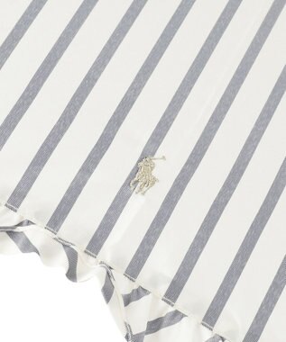 MOONBAT POLO RALPH LAUREN（ポロ ラルフローレン） 長傘 ストライプ×フリル ネイビーブルー
