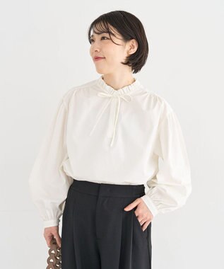 Green Parks ２ｗａｙフリルハイネックブラウス Off White