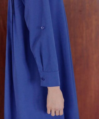 Tiaclasse 【洗える】ランダムタックチュニックワンピ―ス ブルー