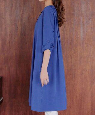 Tiaclasse 【洗える】ランダムタックチュニックワンピ―ス ブルー