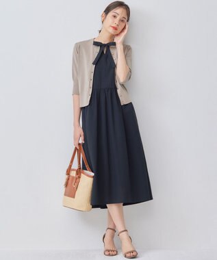 組曲 【洗える・6色展開】CANDYボタン 半袖カーディガン トープ系