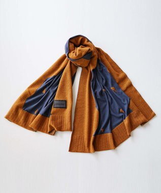 nitorito 【UNISEX】mountain&moon 山と月モチーフ柄 ストール camel