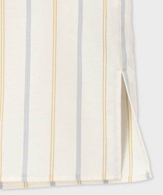 Paul Smith ストライプギャザースリーブ ブラウス アイボリー