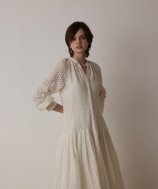 メッシュレースカフタンワンピース