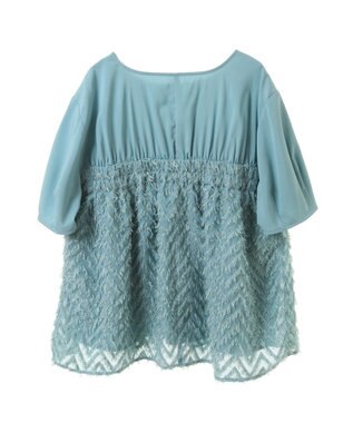 Green Parks フェザージャガードドッキングブラウス Mint