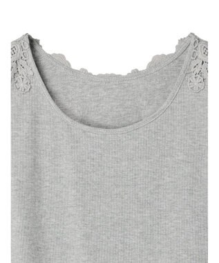 earth music&ecology バックレースタンクトップ Gray Mixture