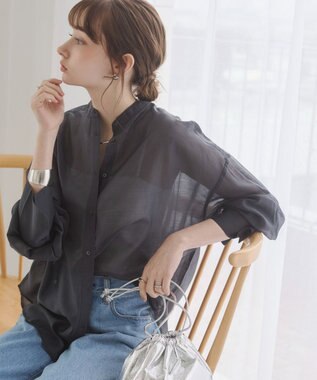 WEGO 【ANGIE VINTAGE】シアーシャツ ブラック