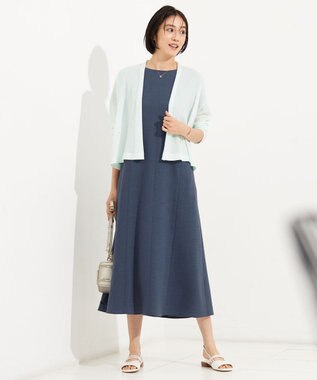 自由区 【カタログ掲載・接触冷感・UVカット・洗える】リネンミックスツィル ワンピース インク