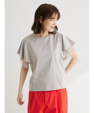 Green Parks ・ＥＬＥＮＣＡＲＥ　ＤＵＥ　フレアスリーブＴシャツ Gray Beige