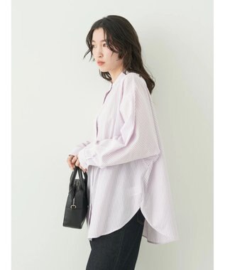 earth music&ecology ドルマンストライプシャツ Stripe Pink