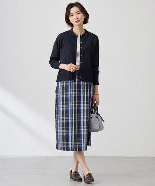 J.PRESS LADIES L リブ クルーネック カットソー グレージュ系