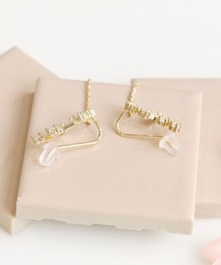 Phoebe 〈シリーズ累計販売10000点突破！〉2wayフラワリービジューピアス&イヤリング　ゴールド ゴールド