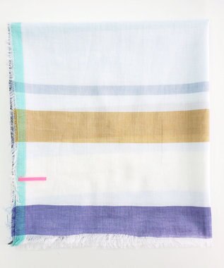 POLS 播州織 極細コットンストール アイスブルー