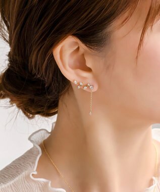 Phoebe 〈シリーズ累計販売10000点突破！〉2wayフラワリービジューピアス&イヤリング　ゴールド ゴールド