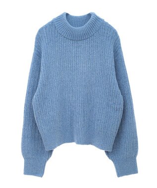 earth music&ecology 透かしベロアモールプルオーバー Blue
