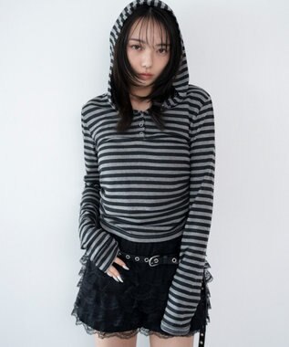 WEGO ヘンリーネックフードロンT