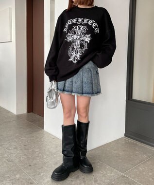 WEGO グラフィックBIGニットプルオーバー 柄5