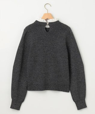 組曲 L 【WEB限定】襟付き片畔ニットプルオーバー グレー系