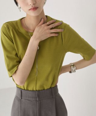 WEGO 【ANGIE VINTAGE】カットアウトリブトップス グリーン