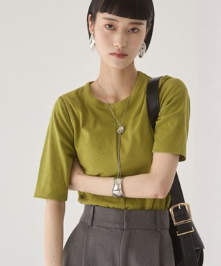 WEGO 【ANGIE VINTAGE】カットアウトリブトップス グリーン