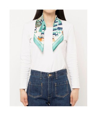 UNBILLION カカトゥ kakatoo / ヨット柄シルクスカーフ ライトグリーン