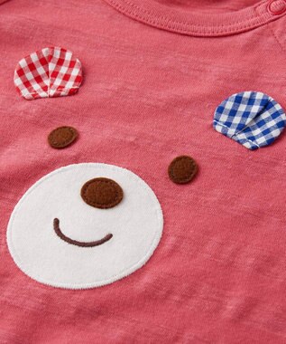 MIKI HOUSE HOT BISCUITS 【80-120cm】 顔ドン 半袖Tシャツ 赤