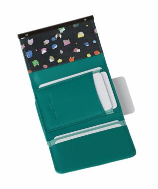 tsumori chisato CARRY クロスエンボス 3つ折りミニ財布 グリーン