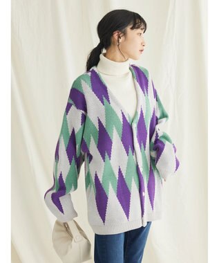 CRAFT STANDARD BOUTIQUE 【男女兼用】アーガイル柄カーディガン2 Purple