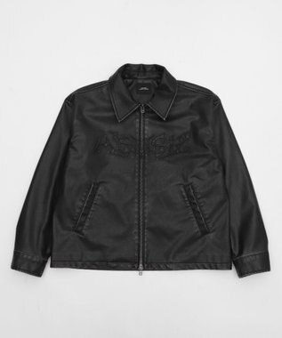 WEGO 【ユニセックス着用ITEM】MA55IVE　PUショートグラフィックブルゾン ブラック