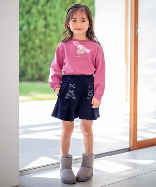 ANY KIDS 【春まで主役】アニマル発泡プリントトレーナー チェリーピンク